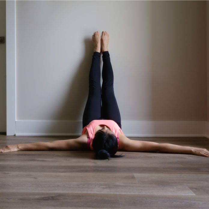 legs on wall stretch cooldown