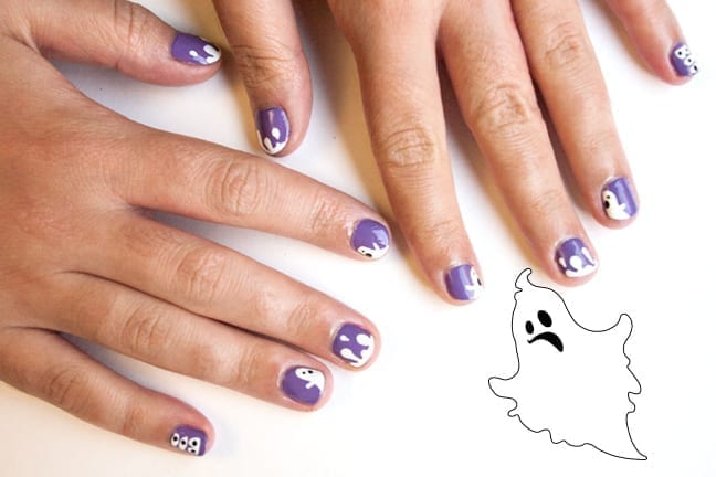 3. Cute and Easy Ghost Nail Design - wide 3