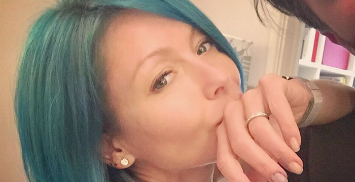 kelly ripa blue hair